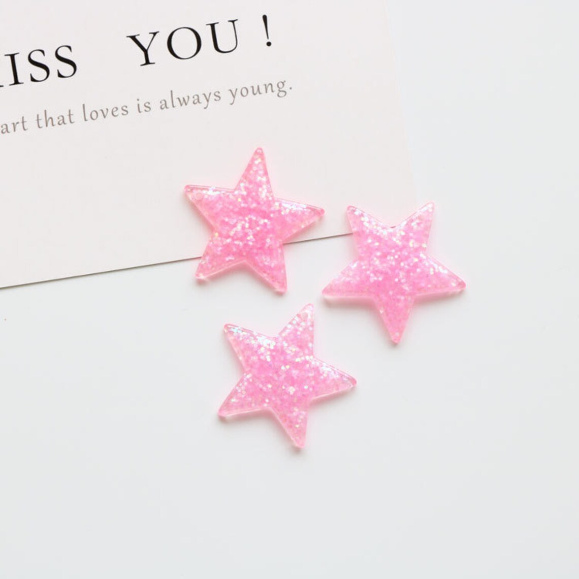 10PCS Glitter Star Resin Charms Resin Charm Pendant Blue Etsy