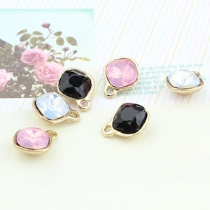 10PCS Crystal Charms, Alloy Charm Pendant, Rhinestone Charms, Tiny Charm, Jewelry Charms for Earring Necklace Making