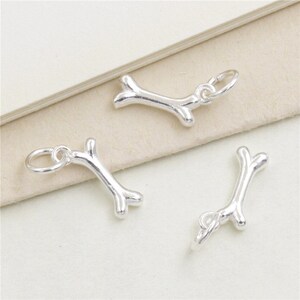 4/8/10 pcs 925 Sterling Silver Charms, Silver Bone Charm Pendant, Earring Charms, Necklace Charms, Necklace Pendant,Jewelry Charms