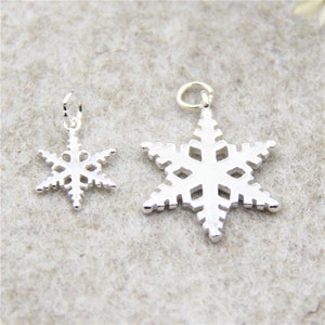 2/4/6/10 pcs 925 Sterling Silver Charms, Silver Snowflake Charm Pendant, Earring Charms, Necklace Charms, Necklace Pendant,Jewelry Charms