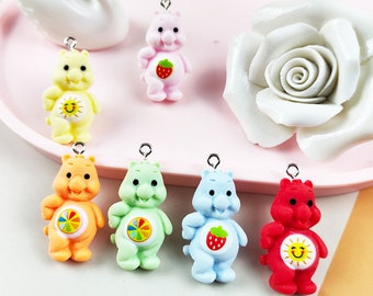 10PCS Resin Bear Charms, Acrylic Charm Pendant, Bear Charms,Earring Charms,Necklace Charms,Jewelry Charms