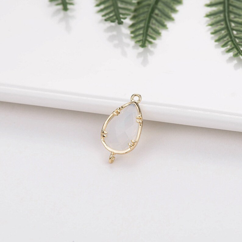 2pcs 14K Real Gold Plated Zircon Connector Charm Pendant,Nontarish Brass Connector,Earring Connector,Jewelry Connector,Necklace Connector