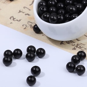 100PCS Wooden Loose Beads for Prayer Necklace Bracelet DIY Craft,Buddhist Prayer beads,Macassar Ebony Collectible Jewelry Making Accessories