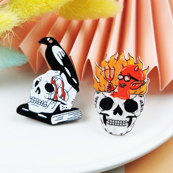 10/20PCS Halloween Charms, Resin Charm Pendant,Skeleton Rose Plastic Charms, Necklace Charms,Jewelry Charms for Earring Making