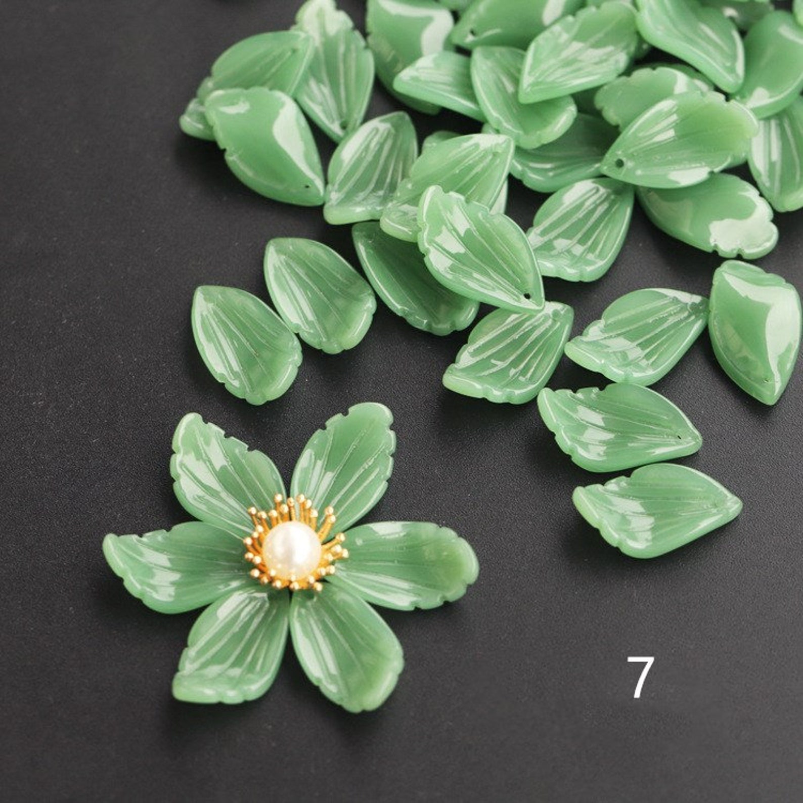 50PCS Czech Glass Lily Petal Beads Flower Petals Floral Glaze Etsy