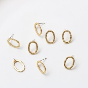 10pcs Golden Stud Stainless Steel Needle Earring Stud Post Findings