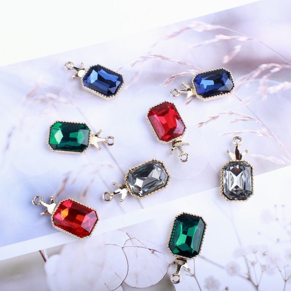 10PCS Crystal Charms Alloy Charm Pendant Rhinestone Charms Etsy