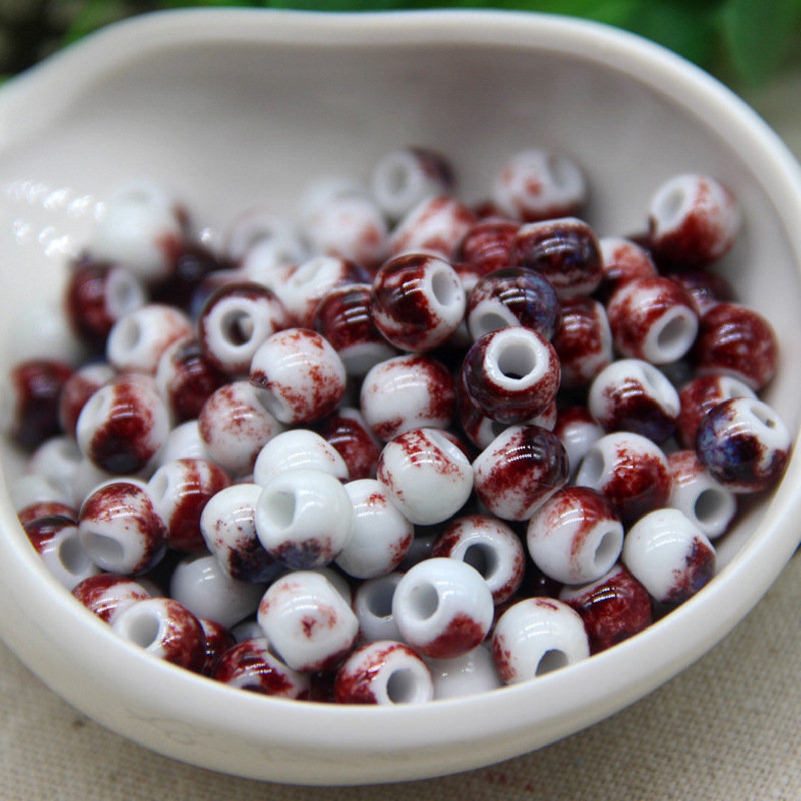 100PCS Ceramic Beads Red Green Blue 8mm Beadsjewelry Etsy