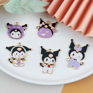 10PCS Emaliowane Cartoon Little Devil Charms, Stop Charm Wisiorek, Kolczyki Charms, Naszyjnik Charms, Biżuteria Charms do Kolczyka Naszyjnik Making