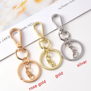 10Pcs Keychain Supplies, KeyChain Keyring with Chain jump rings, Key Chain Making, Split Key Ring