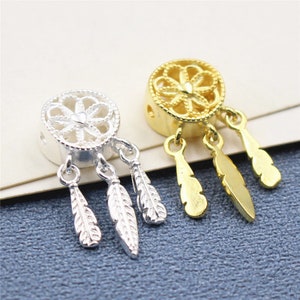 1/2/4 PCS DIY handmade 925 silver accessories,Bracelet Spacer, Necklace Bead,Jewelry Beads,Beaded Bracelet Separate Bead Pendant