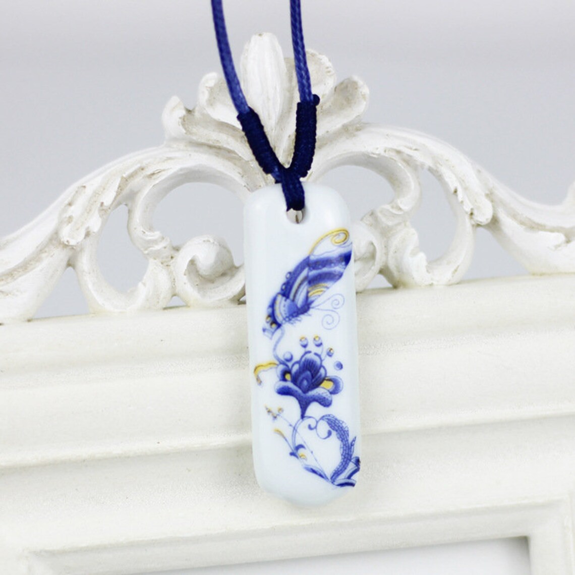4PCS Blue Butterfly Ceramic Charms Ceramic Pendant Charm Etsy