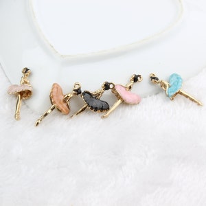 10PCS Ballet Girl Enamel Charms, Alloy Charm Pendant, Dance Charm, Jewelry Charms for Earring Necklace Making