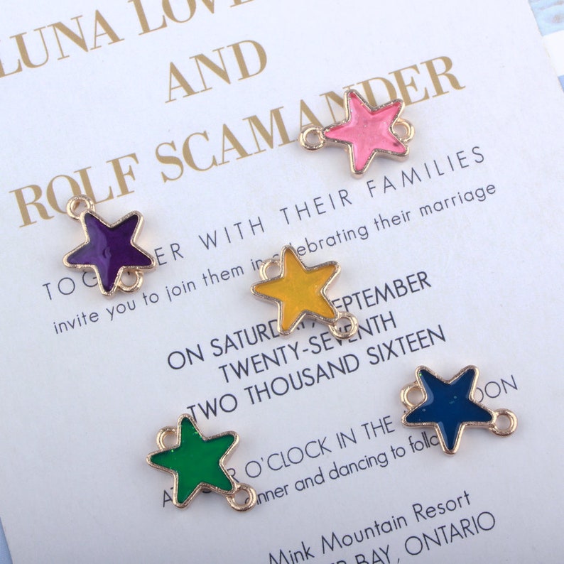 Small Charms Alloy Charm Pendant Earring Charms,Jewelry Charms for Earring Necklace Making 20PCS Enamel Star Charms