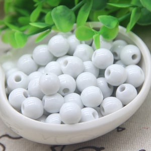 100PCS Ceramic  Beads, White Black Beads,Jewelry Beads,Pottery Beads,Necklace Beads, Earring Beads