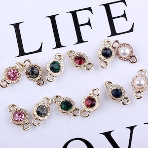 20PCS Crystal Connector, Alloy Charm Pendant, Tiny Charm, Rhinestone Charms,Jewelry Charms for Earring Necklace Making