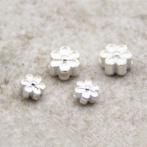10pcs 925 Sterling Silver Spacer Beads, Bracelet Spacer, Necklace Bead, Flower Bead, Floral Bead, Bulk Spacer Beads,Jewelry Beads