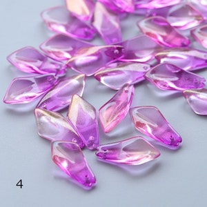 50PCS Multi Color Czech Glass Flower Petal Beads 12x25 mm Flower Petals Floral Glaze Beads Czech Petal Charms Beads For Earring Necklace