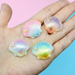 10/20/50pcs Resina Shell Cabochon Embellishments Cabs DIY Decoración para caso de teléfono Flat Back Surtido Accesorios de Pelo Pendiente