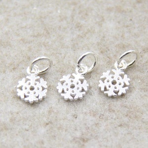 2/4/8/10 pcs 925 Sterling Silver Charms, Silver Snowflake Charm Pendant, Earring Charms, Necklace Charms, Necklace Pendant,Jewelry Charms