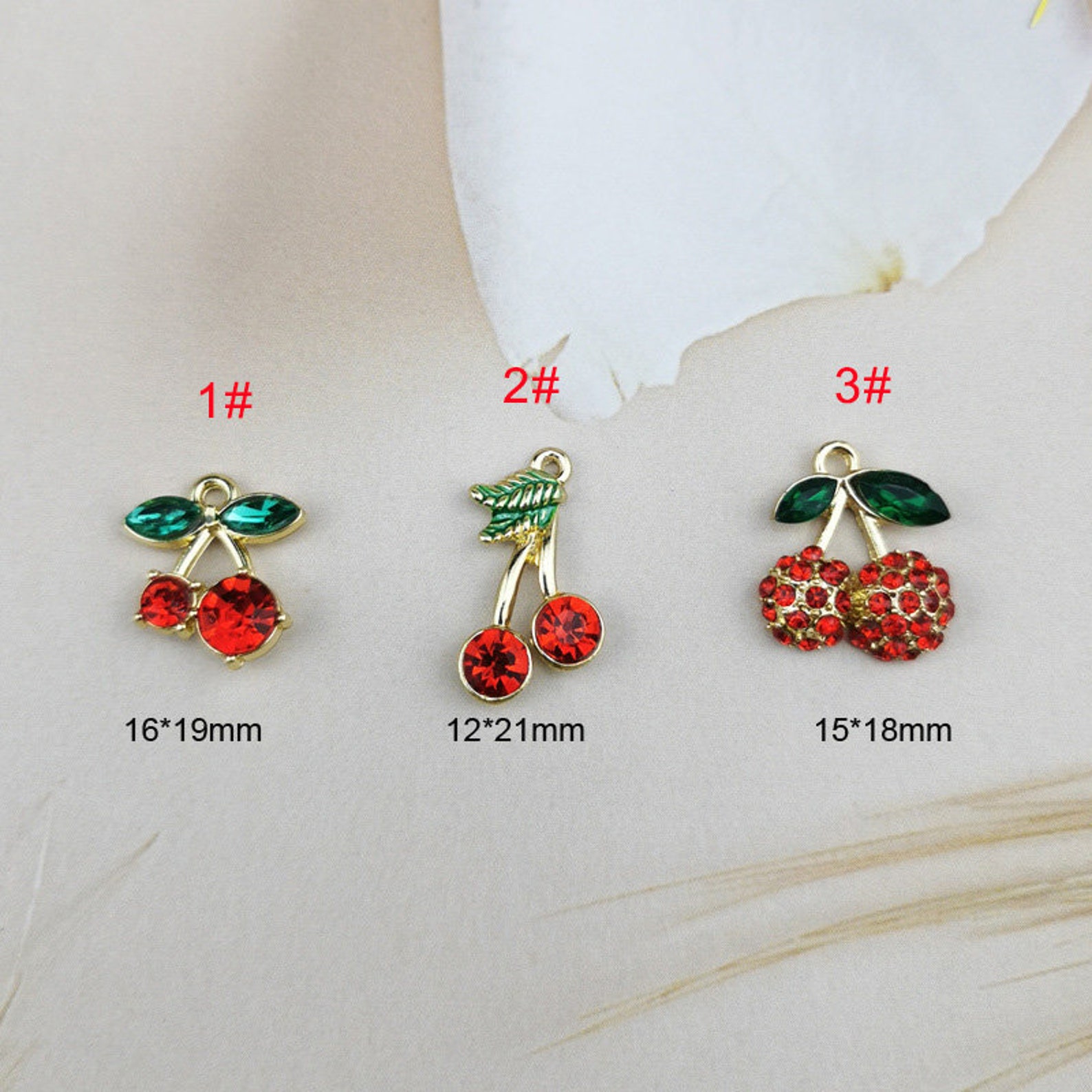 10PCS Cherry Charms Enamel Charm Pendant Earring Charms Etsy