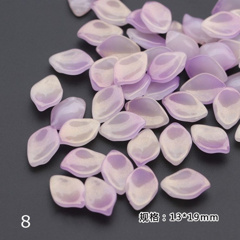 50PCS Czech Glass Flower Petal Beads 13x19 mm Flower Petals Floral Glaze Beads Czech Petal Tiny Charms Beads For Earring Necklace Bracelet