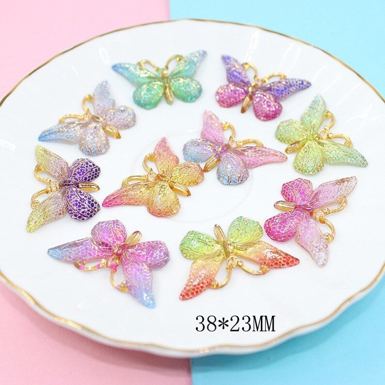 10/20/50pcs Butterfly Cabochon Embellishments Cabs DIY | Etsy