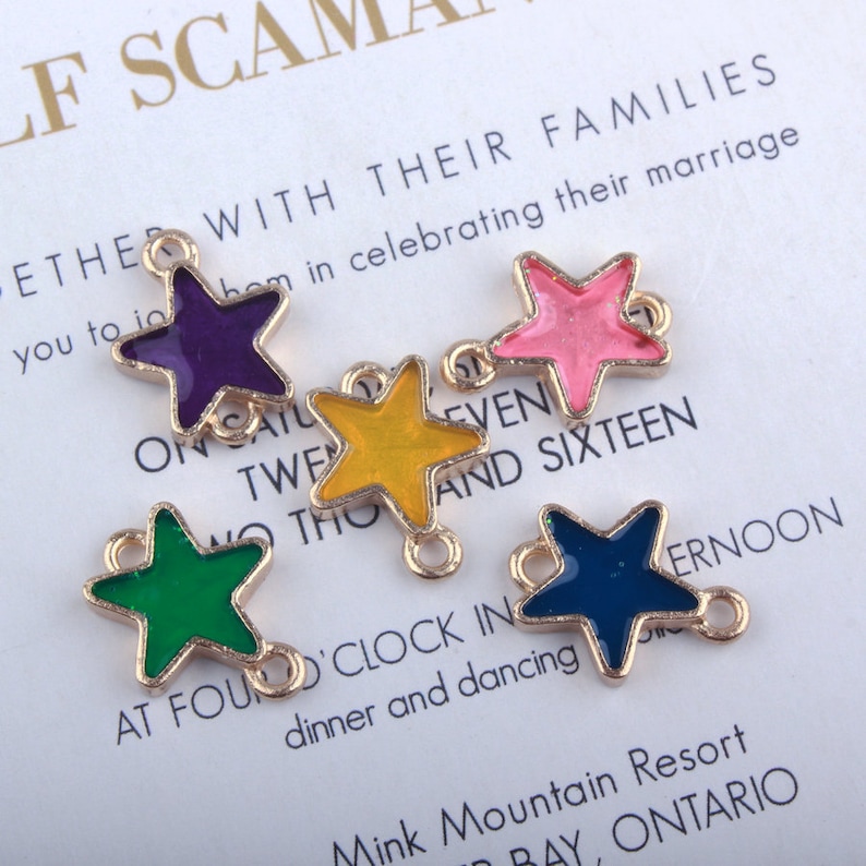 Small Charms Alloy Charm Pendant Earring Charms,Jewelry Charms for Earring Necklace Making 20PCS Enamel Star Charms