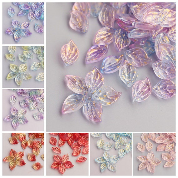 50PCS Czech Glass Flower Petal Beads 12x18 Mm Flower Petals Etsy