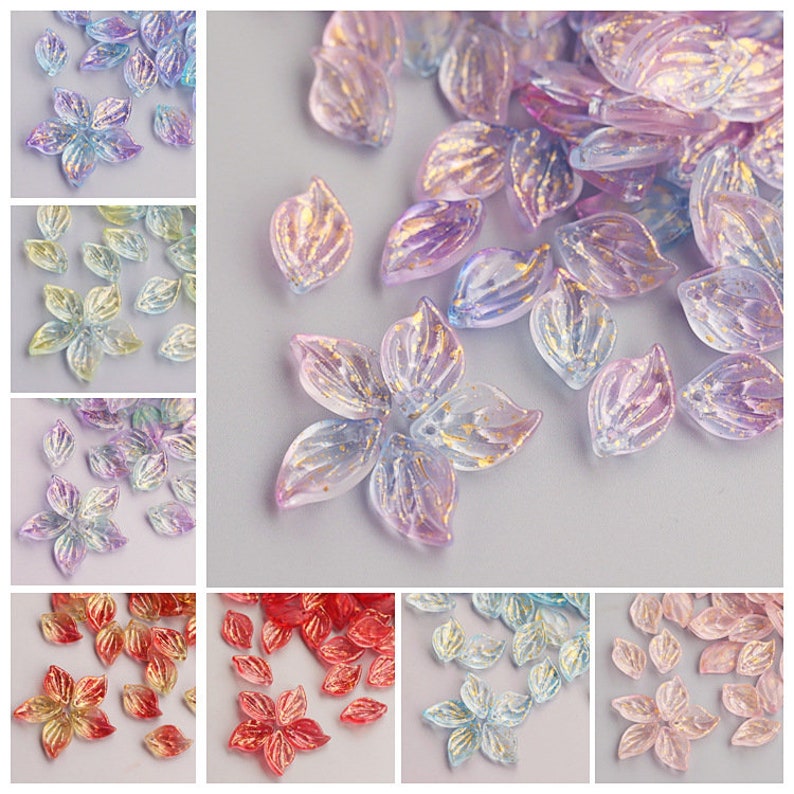 50PCS Czech Glass Flower Petal Beads 12x18 Mm Flower Petals Etsy