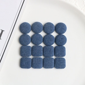 10pcs 20pcs Fabric Cabochon Flat Back Button |Beads,Craft DIY Supplies,Round Cabochon,Square Cabochon