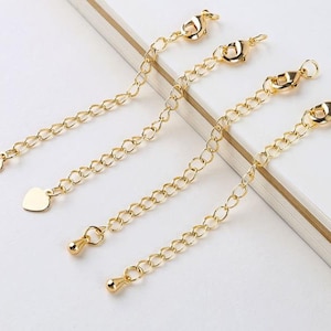 18K Real Gold Plated Chain Extender, Necklace Extender, Extension,Bracelet Extender