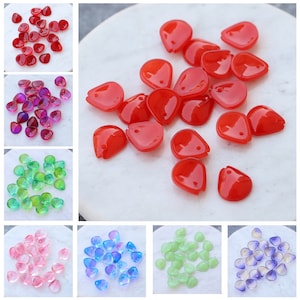 50PCS Multi Color Czech Glass Flower Petal Beads 11x12mm Flower Petals Floral Glaze Beads Czech Tiny Beads For Earring Necklace Bracelet