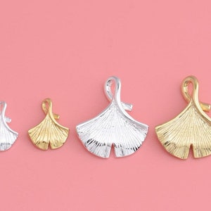925 Sterling Silber Charms, Silber Ginko Charm Anhänger, Ohrring Charms, Halskette Charms, Halskette Anhänger, Handwerk Zubehör, Schmuck Charms