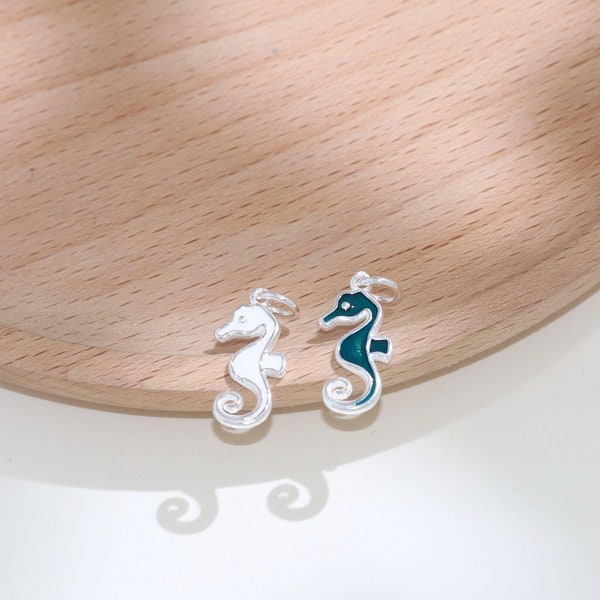 925 Sterling Silver Cartoon Hippocampus Charms,Earring Charms, Necklace Charms Pendant,Craft Supplies,Jewelry Charms