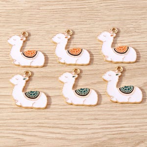 10PCS Cartoon animals Enamel Charms,Alpaca Charm Pendant,Earring Charms,Tiny Charm,Jewelry Charms for Earring Necklace Making
