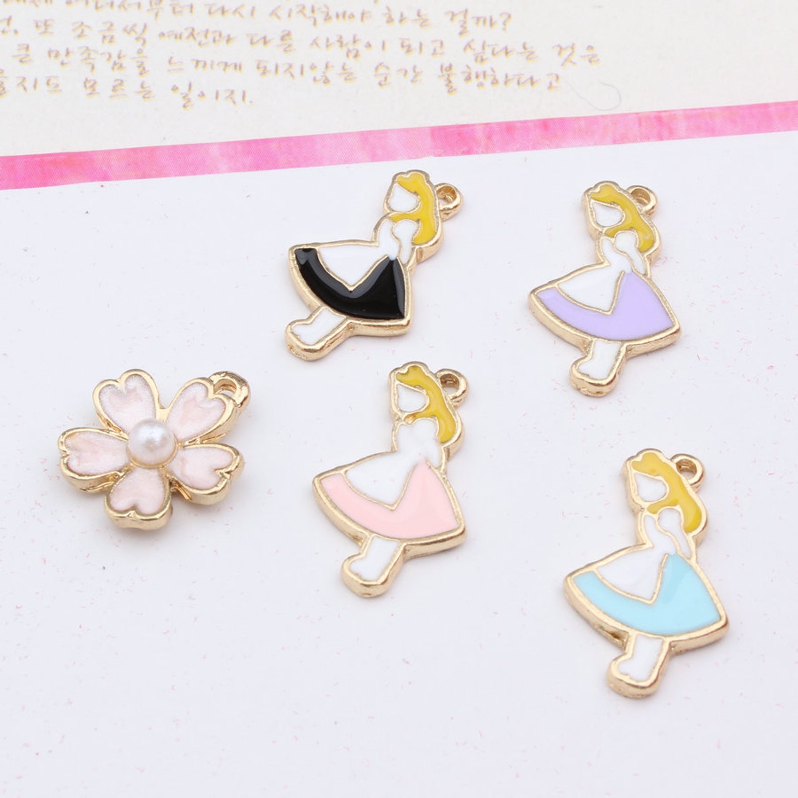 10PCS Enamel Girl Charms Alloy Charm Pendant Earring Etsy