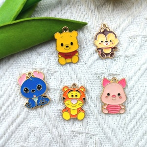 10/20 STUKS Cartoon dieren Emaille Charme, Druppel olie Legering Charme Hanger, Oorbel Charmes, Ketting Charme, Sieraden Charmes voor Earring Ketting Maken