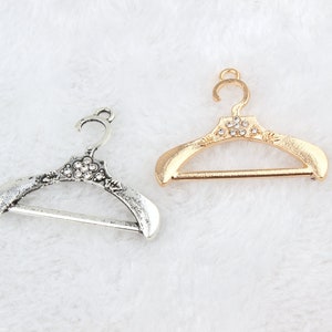 10PCS Crystal Hanger Charms, Alloy Charm Pendant, Rhinestone Charm, Golden Silver Charms, Jewelry Charms for Earring Necklace Making