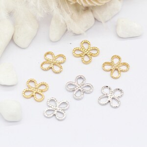 50pcs 14K Real Gold Plated Charms,Flower Charm Pendant,Nontarish Brass Charms,Earring Charm,Jewelry Charms,Necklace Charm