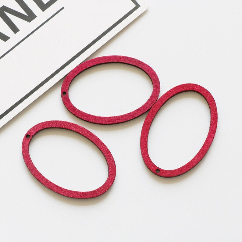 20PCS Wood Charms Pendant Wooden Beads,Jewelry for Earring Necklace Making Wooden Charms Wood Oval Charm Pendant
