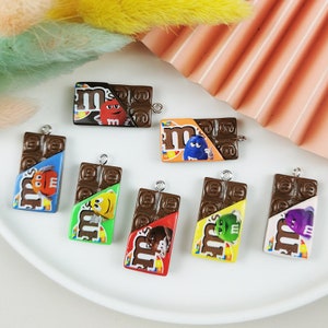 10/20 PCS Resin Charms, Resin Charm Pendant,Chocolate candy beans Charms,Jewelry Charms for Earring Making