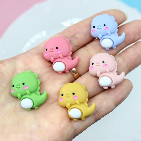 10/20/50pcs Resin Baby Dinosaur Cabochon Embellishments Cabs DIY Decoration For Phone Case Flat Back Assorted Button Hair Accessories