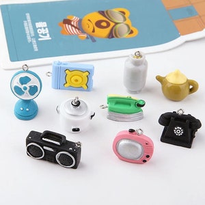 10PCS Home Appliance Resin Charms, TV Charm Pendant, Acrylic Charms,Necklace Charms,Jewelry Charms for Earring Making