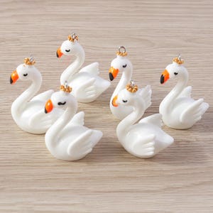 10PCS Animal swan Charms,DIY handmade Resin Charm Pendant,Plastic Charms, Necklace Charms,Jewelry Charms for Earring Making,Necklace Making