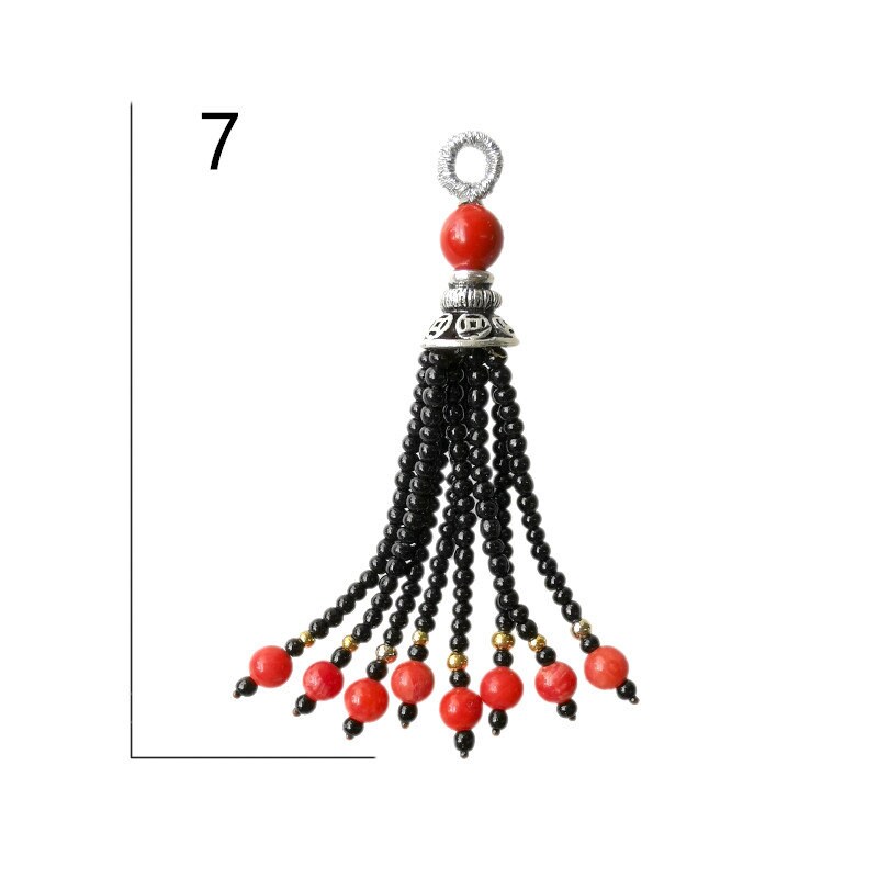 Agate Glaze Tassel Beaded Tassel Short Tassel Tassel Etsy