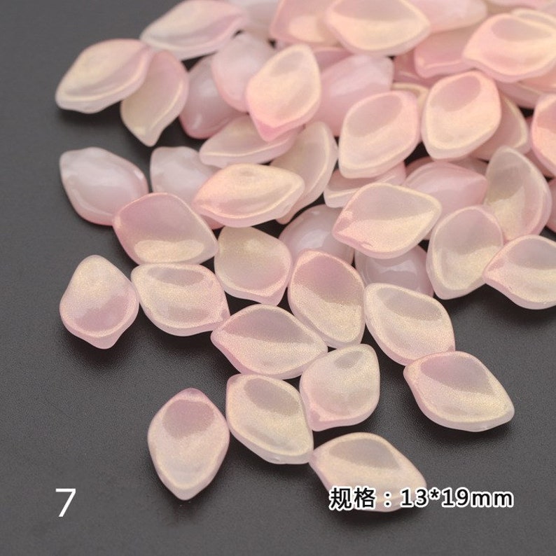 50PCS Czech Glass Flower Petal Beads 13x19 mm Flower Petals Floral Glaze Beads Czech Petal Tiny Charms Beads For Earring Necklace Bracelet