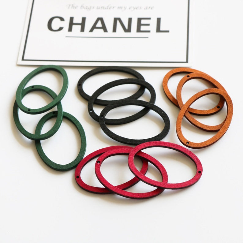 20PCS Wood Charms Pendant Wooden Beads,Jewelry for Earring Necklace Making Wooden Charms Wood Oval Charm Pendant