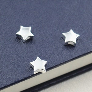 2-50pcs 925 Sterling Silver Spacer Beads,Tiny Star Bracelet Spacer, Necklace Bead, Star Beads,Silver Bead, Bulk Spacer Beads,Jewelry Beads