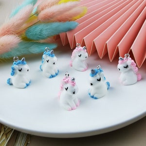 10 PCS Resin unicorn Charms,Keychain pendant,Earring Charms Accessories materials,Necklace Charms,Jewelry Charms for Earring Making